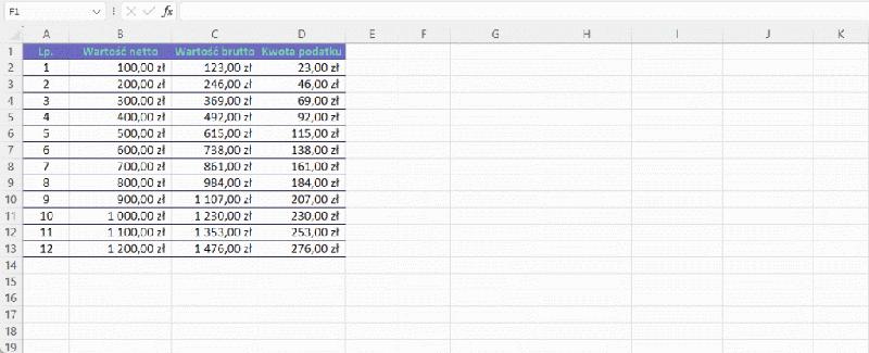 Tekst jako Kolumny w Excelu