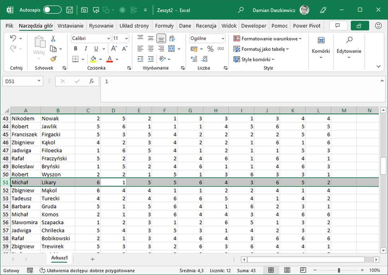 Tworzenie tekstu w Excelu
