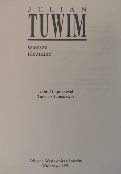 Wiersze nieznane